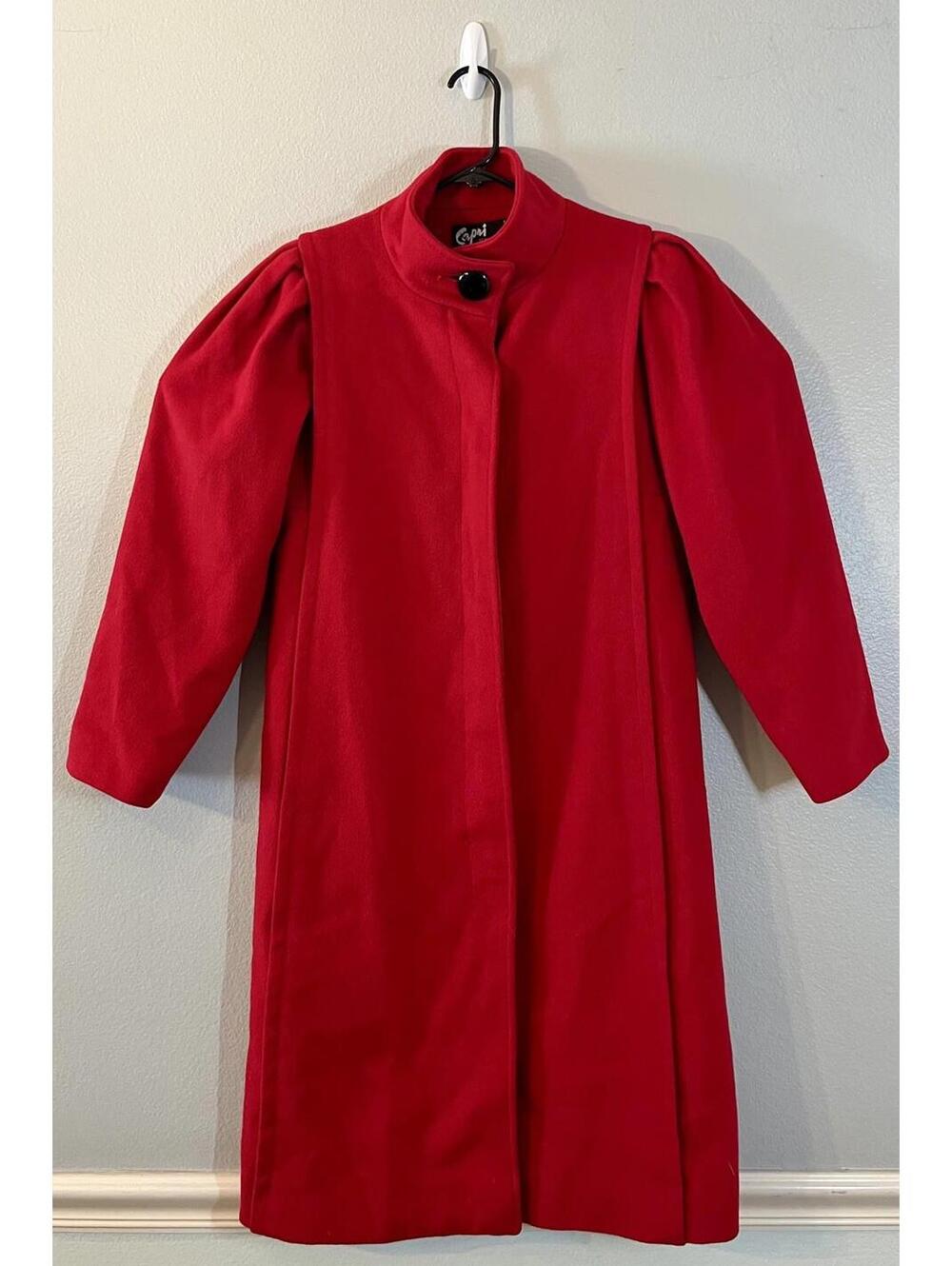 Vintage Capri Woman's Red Wool Coat Made in USA